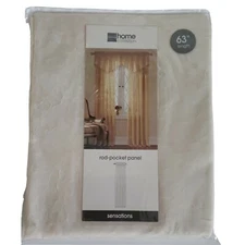 JCP Home 3 Crinkle Sheer Rod Pocket Curtain Panels 52x63 Champagne
