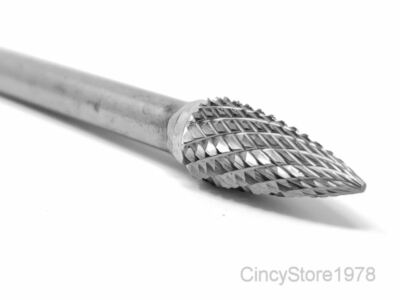 SG3D Tree Shape Tungsten Carbide Burr Bur Cutting Tool Die Grinder Bit 1/4''