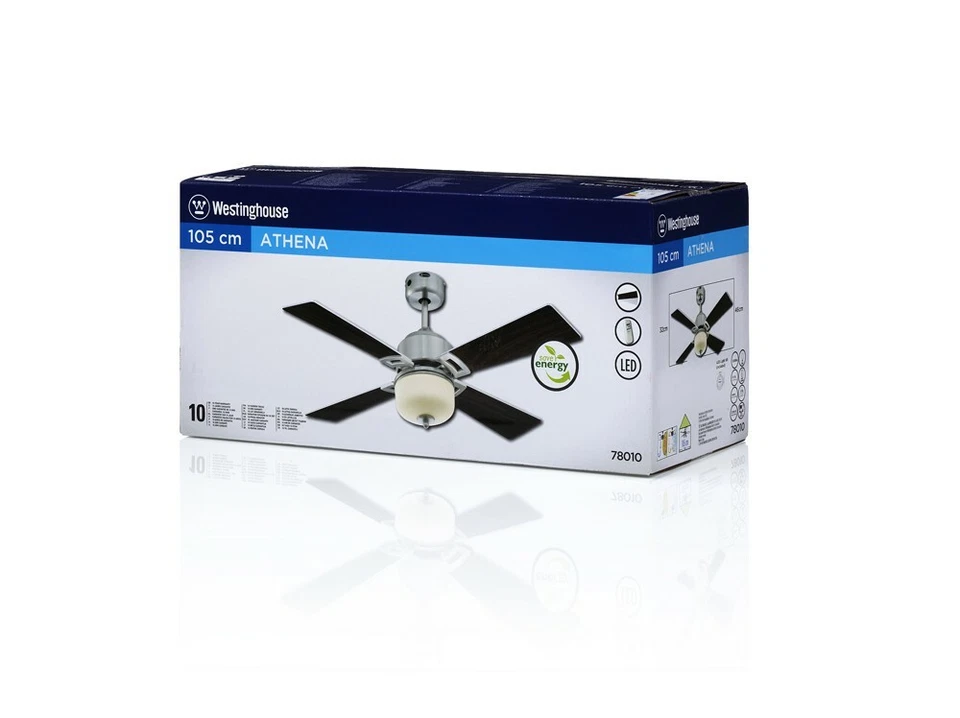 Ceiling Fan LED Light Remote Control Athena Fan Nickel 105 CM - Image 4 of 4