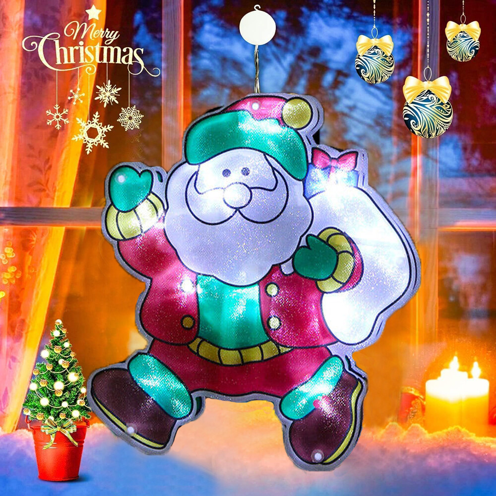 Santa Snowment 10LED Christmas Window Silhouette Lights Decoration Indoor Xmas eBay