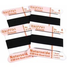 4 Black Griffin Silk Bead Stringing Cord #4 Beading Jewelry Design & Repair Cord