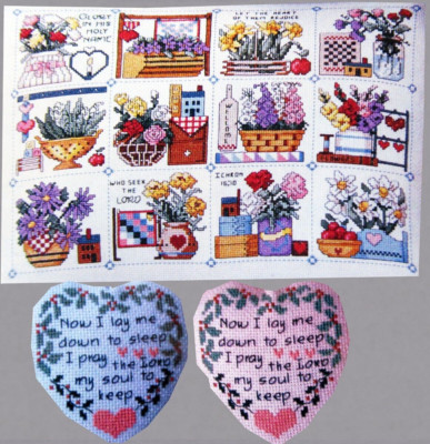 Flowers of Month Sampler Childs Prayer Lay Me Down Sleep CROSS STITCH PATTERNS