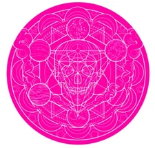 Geometric Skull UV BlackLight Felt Slipmat - Vinyl Record LP 12-inch Slip Mat