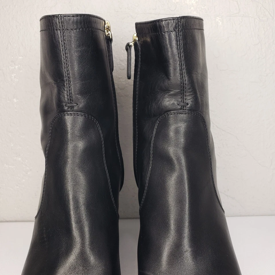 Tod's Womens Boots Size 40 EU Black Platform Leather Wedge Ankle Boot Side Zip - Image 3 of 4