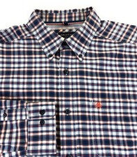 Ariat Pro Series Men's Button Down Blue Orange Check Western Rodeo Shirt XL