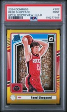 2024-25 Donruss Reed Sheppard /10 Gold Optic Preview Rated Rookie RC #P-202