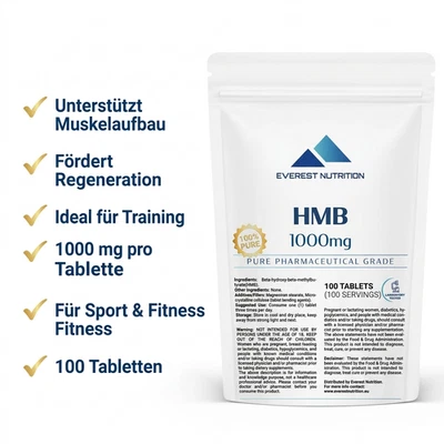 HMB 1000mg 100 Tabletten Muskelaufbau Regeneration Training - Bild 1 von 4