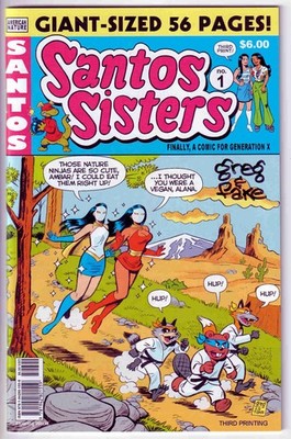 SANTOS SISTERS #1 NM+ 3RD PRINT SIGNED GREG & FAKE KICKSTARTER FAN CLUB STICKERS