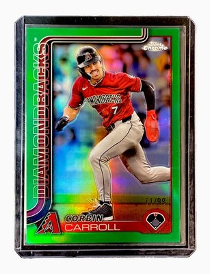 Corbin Carroll 2025 Topps Chrome MLB #268 Diamondbacks True Green Refractor /99