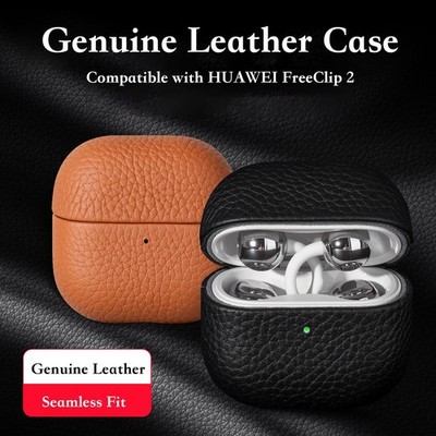 HUAWEI FreeClip 2 ケース付　ほぼ新品 Case for Huawei FreeClip 2, Premium Leather Earphone Case