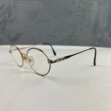 Vintage Laura Ashley ELEANOR Black Gold Eyeglasses Frame 51-18-140 Etched Arms