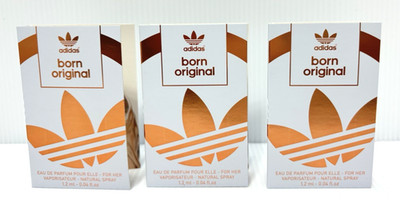 Adidas Born Original Eau de Parfum 3x1.2ml Mini Vials Women Discontinued Scent