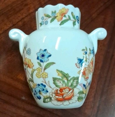 Aynsley Fine English Bone China Circa 1980's Floral Cottage Garden 3.25'' Vase