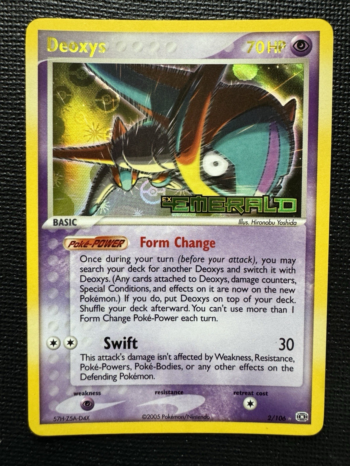 2005 Pokemon Deoxys 2/106 Reverse Holo Rare EX STAMPED Emerald Speed Forme NM