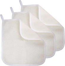 Exfoliating Washcloth 3 Pack Shower Cloth Body Face Scrubber Sided
