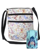 Women's Winnie the Pooh Crossbody Bag  Eeyore Card Holder Wallet 2-Piece Set