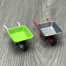 Playmobil Geobra Vintage Miniature Wheelbarrow Lot Green  Gray Red Farm Garden