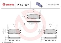 Brembo Bremsbelagsatz, Scheibenbremse P 59 027 FüR Opel Pontiac Chevrolet