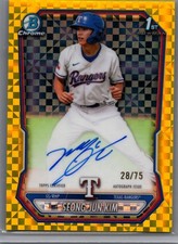 2026 Bowman #CPA-SK Seong-Jun Kim Chrome Prospect Auto Yellow X-Fractor #/75