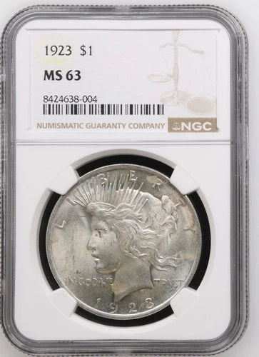 1923 Peace Dollar NGC MS 63