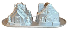 Nordic Ware 3D Gingerbread House Duet Cake Pan Christmas 5 Cup Cast Aluminum USA