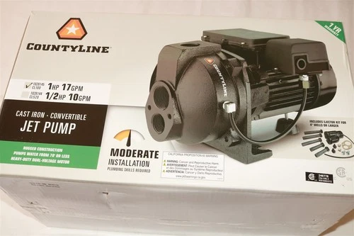COUNTYLINE 1 HP 115V Cast Iron Convertible Jet Pump 17 GPM CL100 NIB