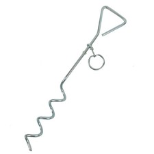 Dog Tie Out Stake, 16.9 Inch Spiral Ground Anchor with 360  Swivel Ring