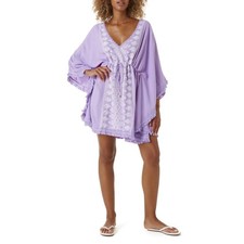 Melissa Odabash Isabelle Lavender/White Kaftan Cover Up One Size