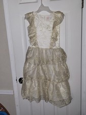 Wonder Nation Party White/Gold Embroidery Girl Dress Size 12