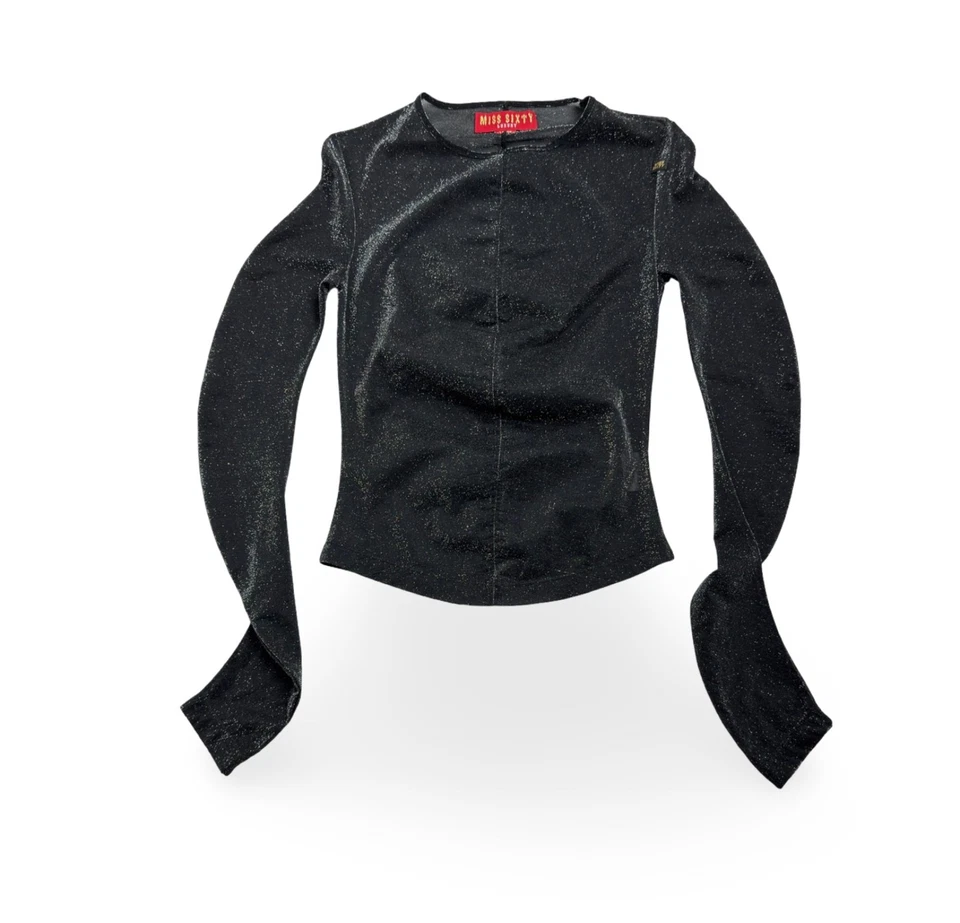 Blusa Top Miss Sixty Luxury Y2K Vintage Transparente Brillo Elástica Talla L Foto 3 de 4