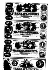 Bank of Augusta (4)  Uncut Sheet