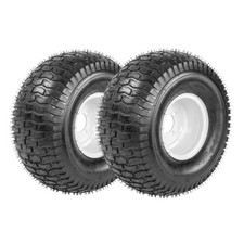 Set Of 2 20x10.00-8 Lawn Mower Tires Rims 20x10-8 Lrb 4 Hole Lug White Wheel