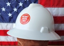 1983 MP Missouri Pacific Lines Railroad White V-Gard Hardhat Helmet BIN31