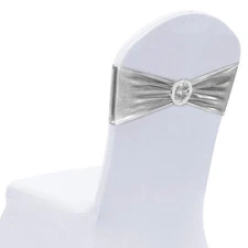 Obstal 50 PCS Spandex Stretch Chair Sashes Bows for Wedding Reception-Universal