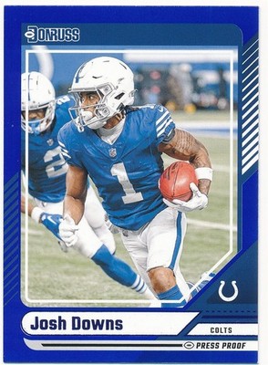 JOSH DOWNS 2024 DONRUSS PRESS PROOF BLUE #274 INDIANAPOLIS COLTS MINT