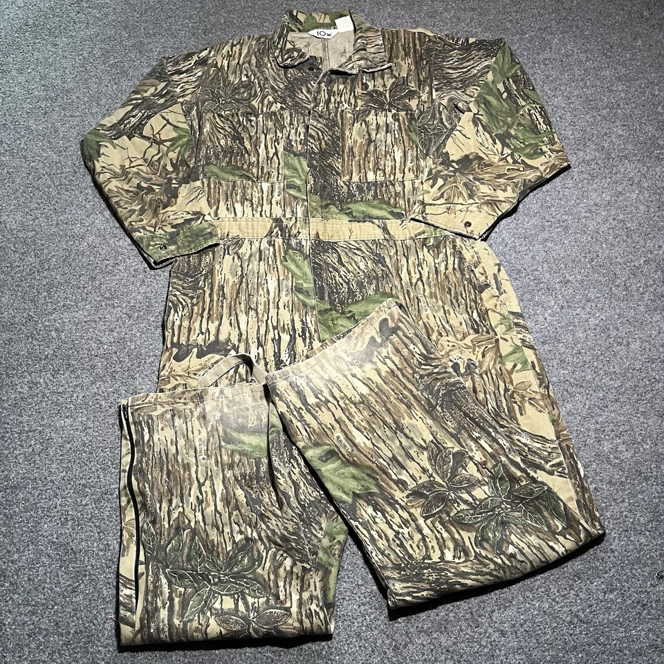 Vtg 10X Coveralls Mens XL RealTree Camo Hunting Work Outdoor USA 90s - Image 2 of 4