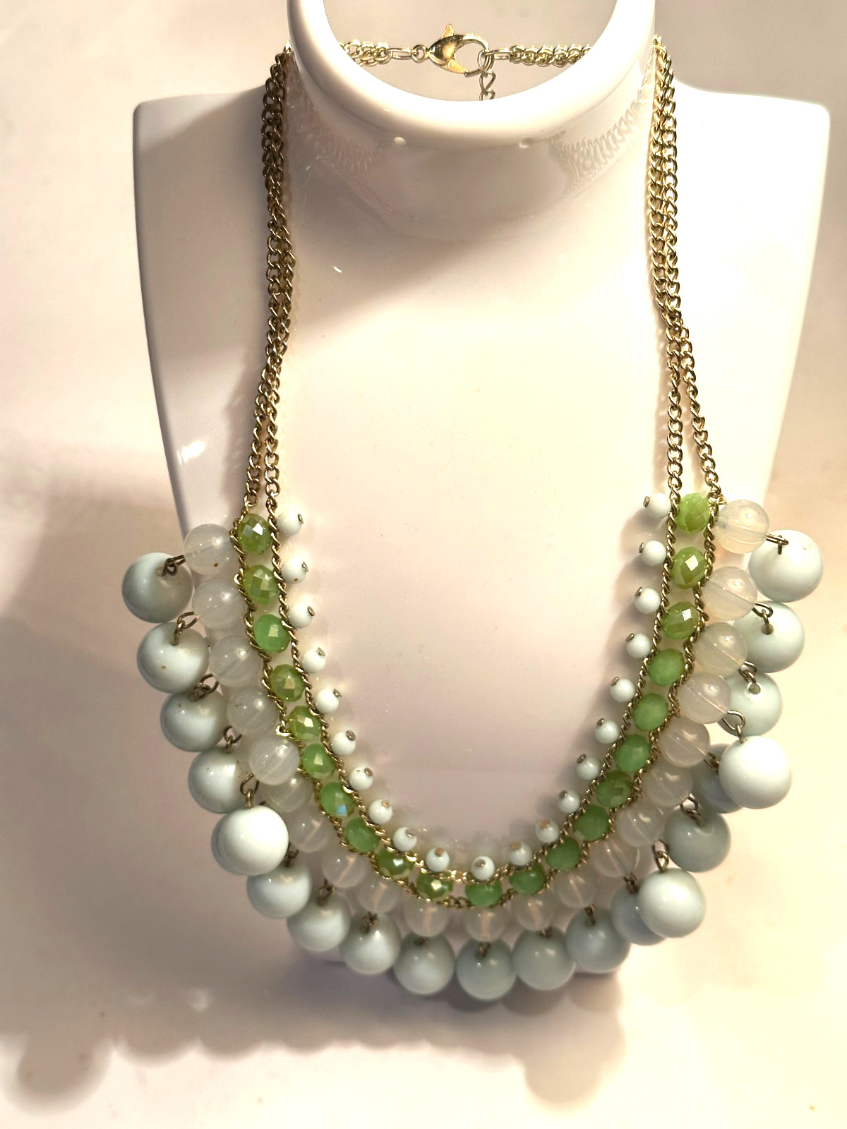 Multi-layered mint green adjustable bubble statem… - image 1