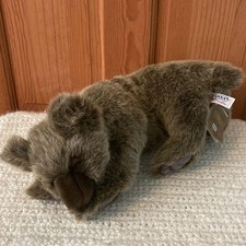Hansa Toys Plush Sleeping Bear Cub Hand Sewn Handmade Stuffed Animal NWT NEW