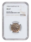1938-D 5C Buffalo NGC MS67 - Buffalo Nickel