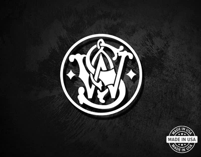Smith & Wesson Decal, Vinyl Die Cut Window Sticker, 100% Made In USA