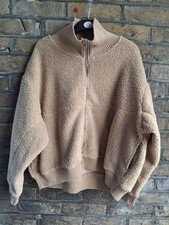 New M&S Buttersotch Borg Textured Zip Up Sweatshirt Size XLarge - RRP £35