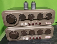 Vintage Quad QC II Mono Control TUBE Preamplifiers PREAMP Pair W/ Manual Untest