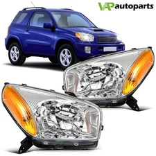 For Toyota RAV4 2001-2003 Chrome Housing Headlights Assembly Pair Left + Right