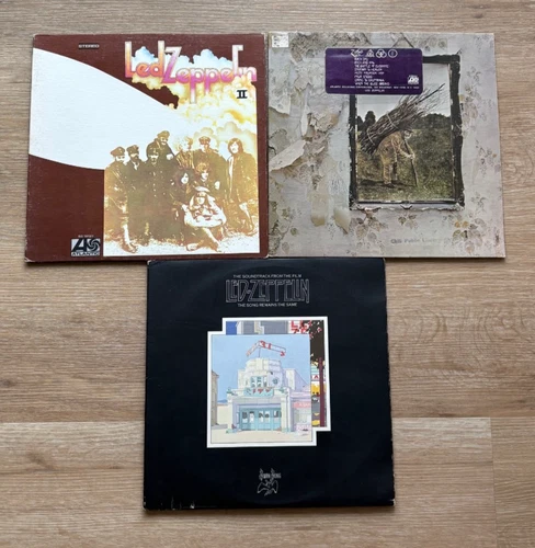 LED ZEPPELIN 3LP Lot: Zeppelin II, Zeppelin IV Zoso, Song Remains The Same POOR
