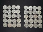Washington Silver Quarters Various Dates 90% Silver Lot of 40 Coins Circulated
