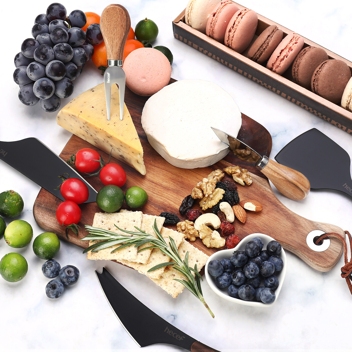 3Pcs Cheese Board Set Premium Wood Charcuterie Serving Board wtth