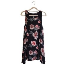 Lulus Black Floral Sleeveless Mini Dress