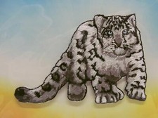 Little Critterz Embroidered Iron-on Animal Patch Snow Leopard Cub LCPA251011