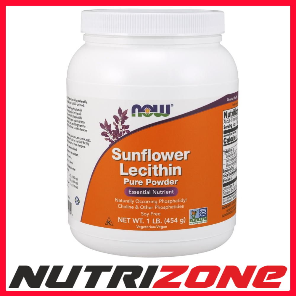 Now Foods Sunflower Lecithin Soy Free, Pure Powder - 454 grams