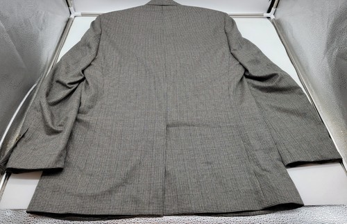 CHAPS Jacket Mens 42L Gray Plaid Houndstooth Blazer Modern Career Preppy Formal - Picture 8 of 13